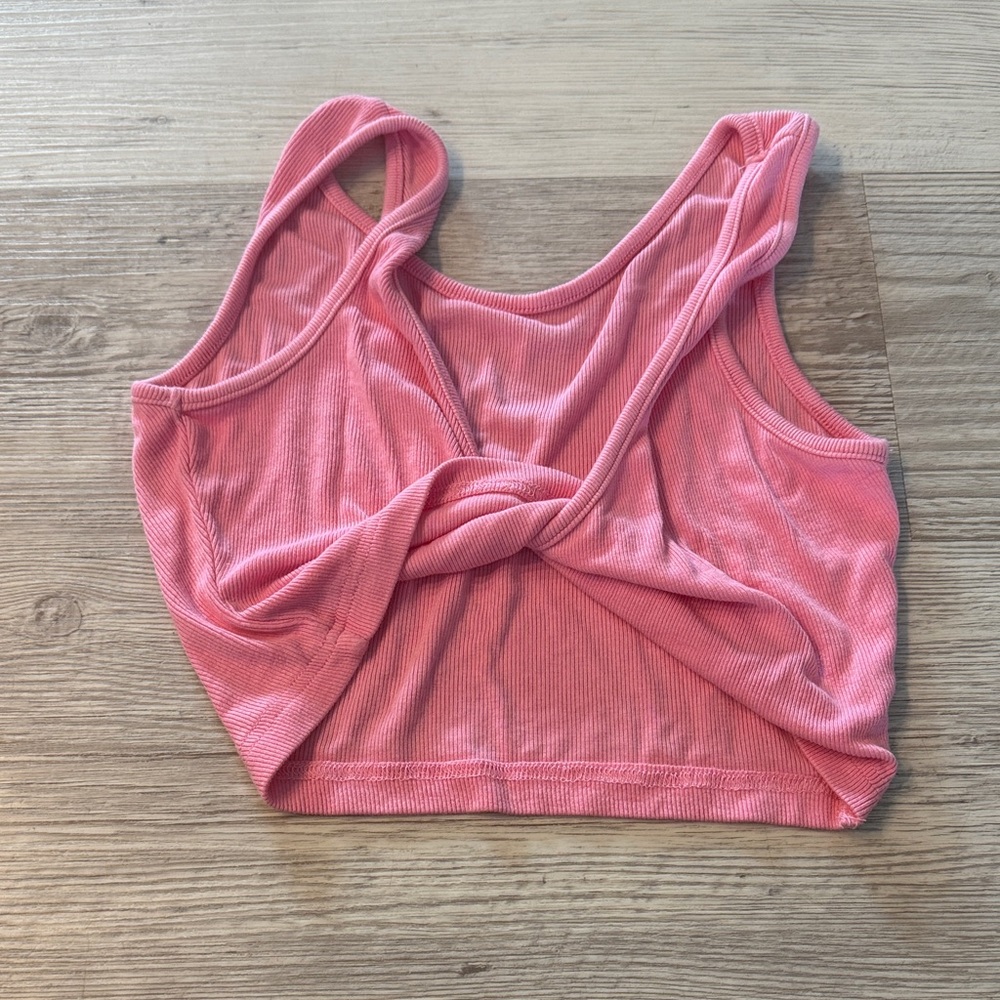 Pink Ribbed Tank Top Size XS - Picture 2 of 2